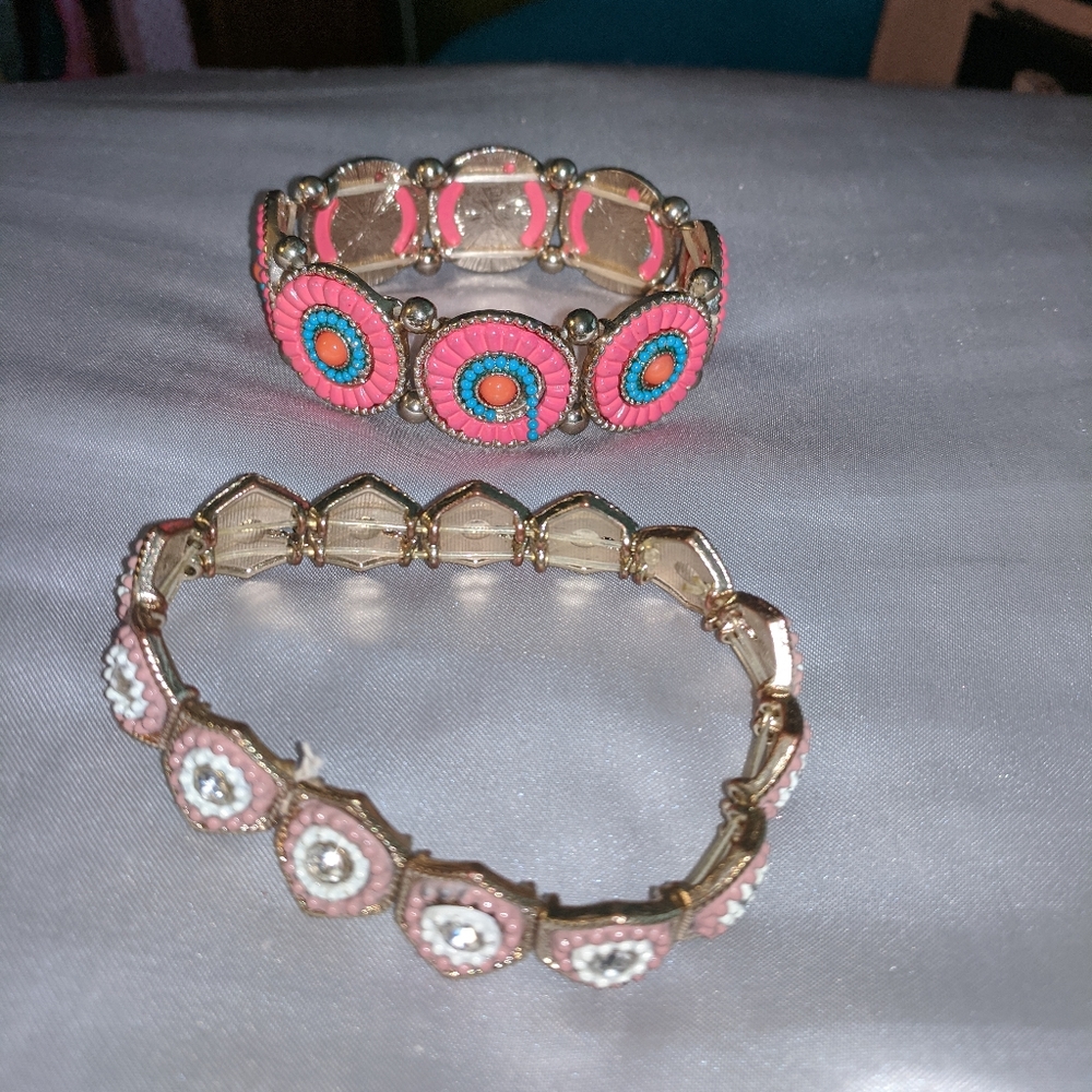 Vintage Statement Stretch Bracelets - image 1